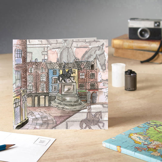 Durham Market Place Greetings Card - Pack of 6