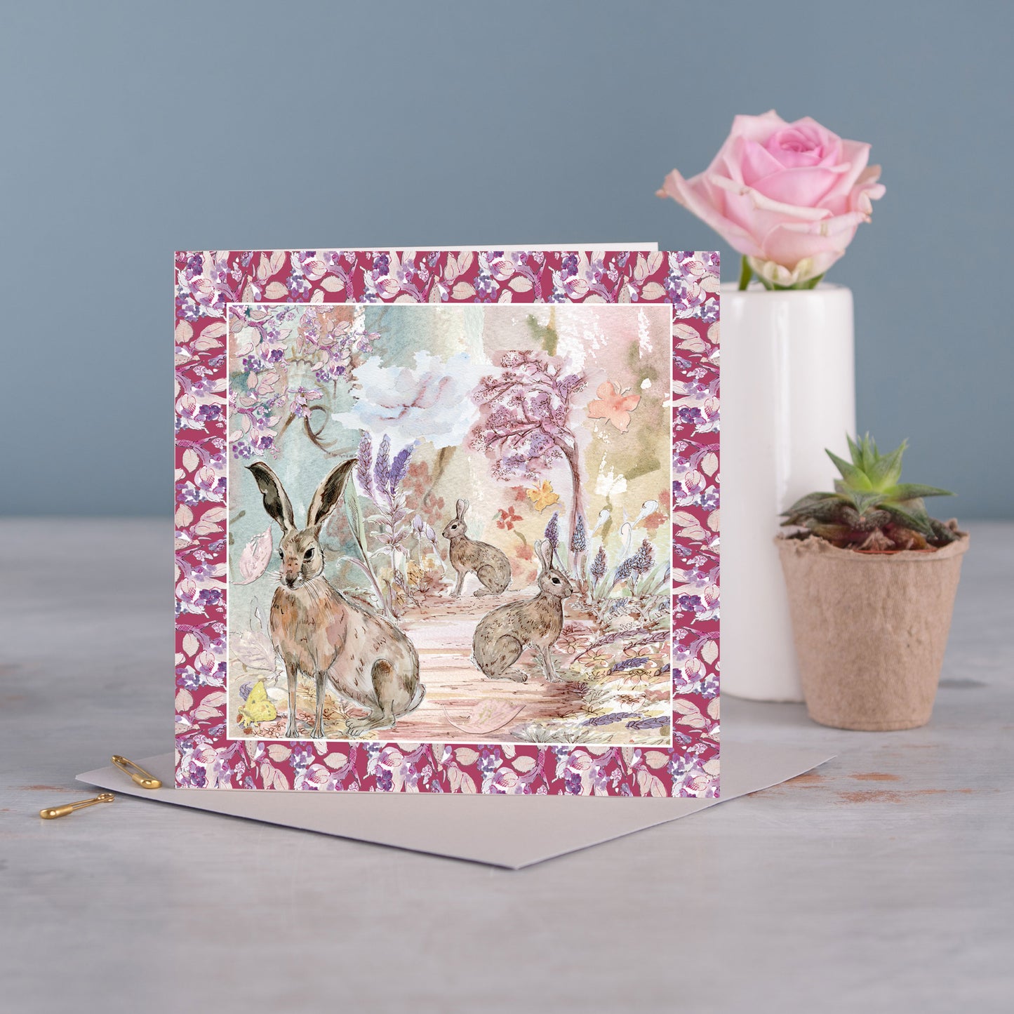 Wild Hares Greetings Card - Pack of 6
