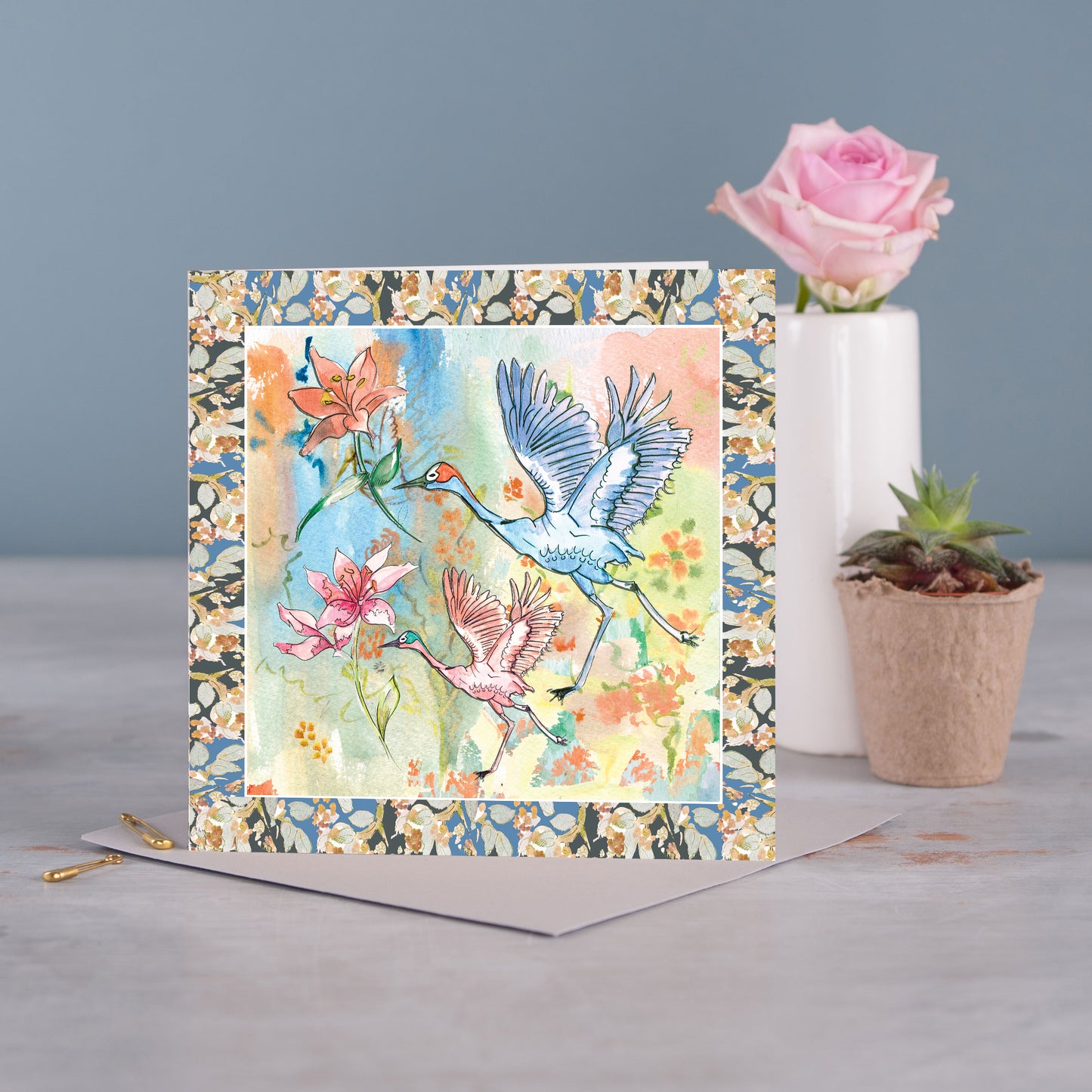 Oriental Stork Greetings Card - Pack of 6