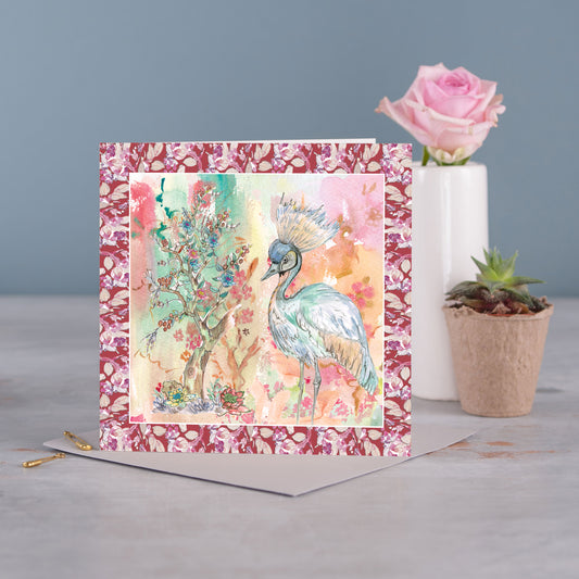 Oriental Bird Greetings Card - Pack of 6