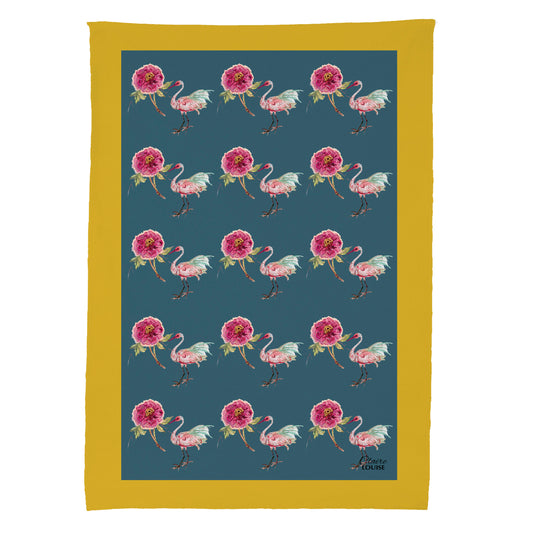 Serendipity Patterned Teal/Mustard Blanket