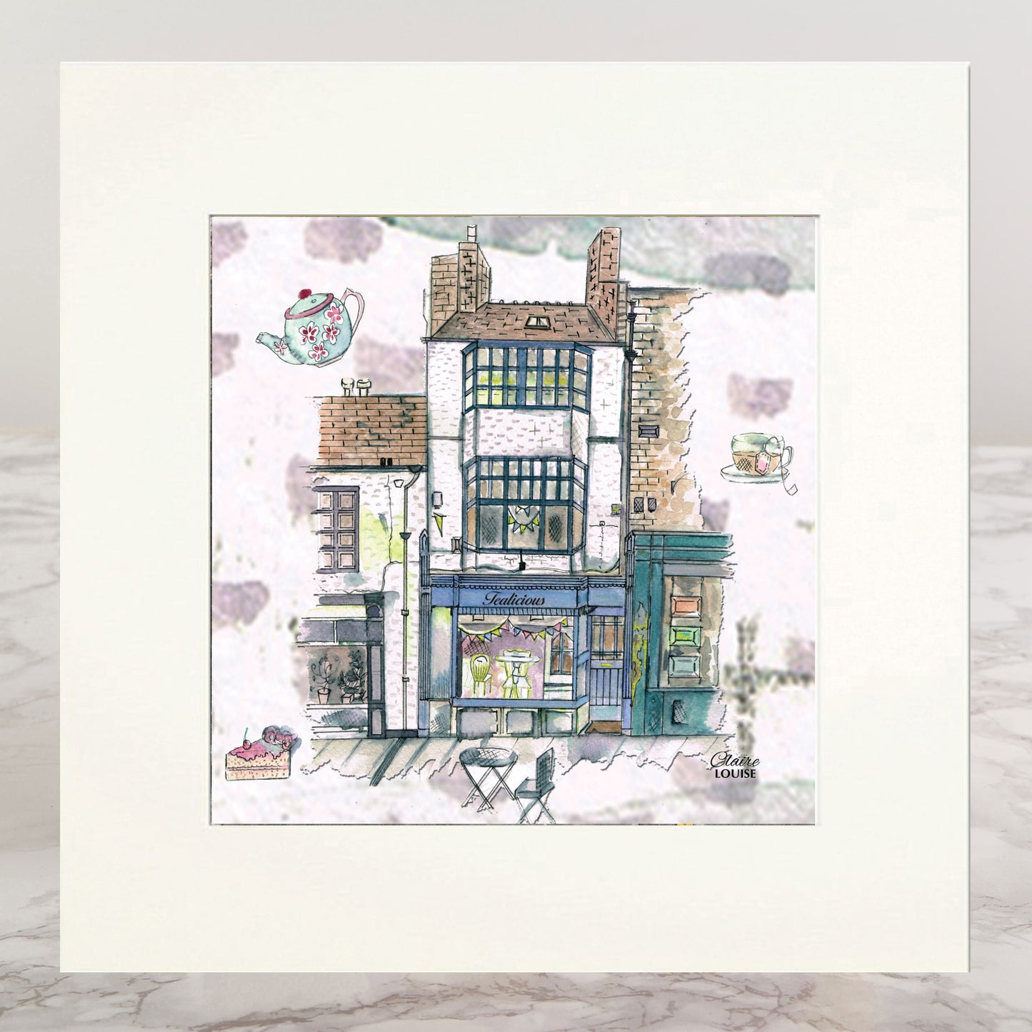 Tealicious Tea Rooms Mounted Print