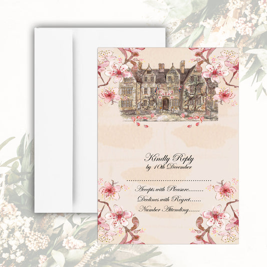 The Lygon Arms Blossom RSVP Card
