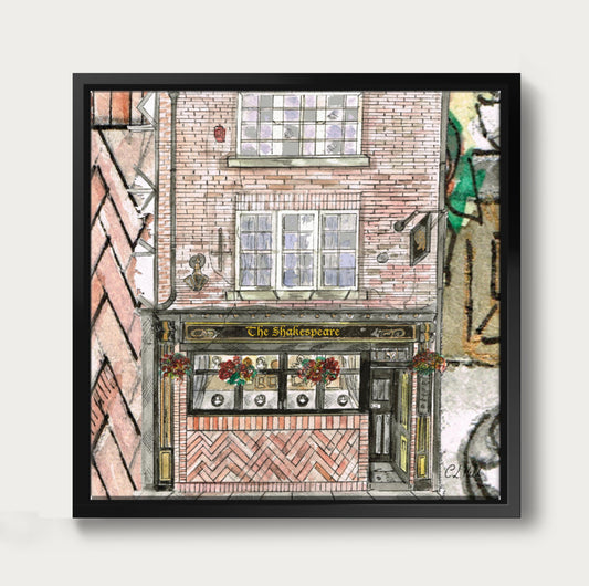 Durham Shakespeare Pub Framed Canvas Print