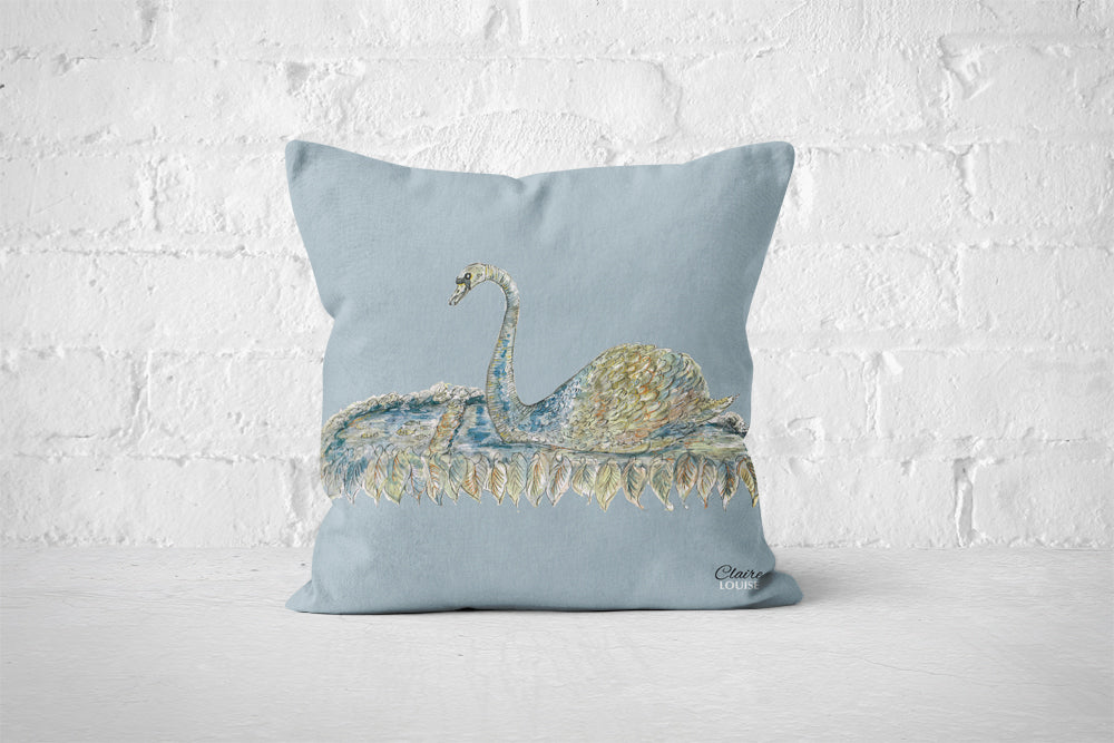 The Bowes Museum's Silver Swan Cushion
