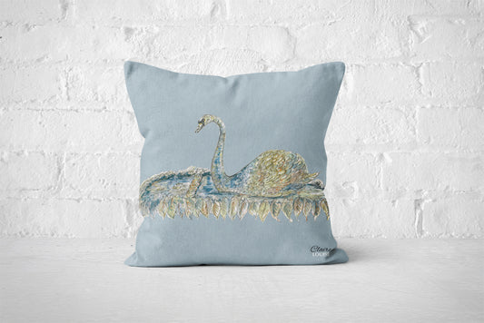 The Bowes Museum's Silver Swan Cushion