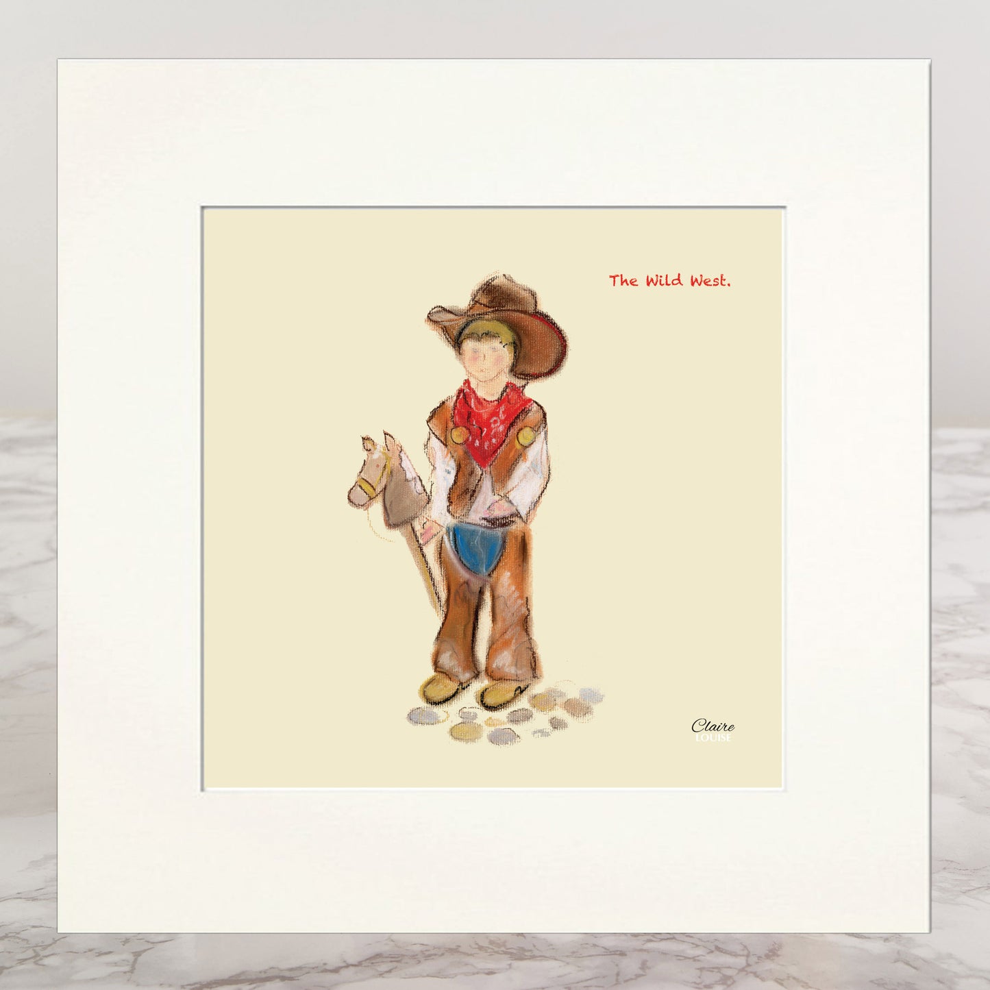 Wild West Mounted Print