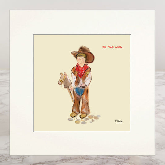 Wild West Mounted Print