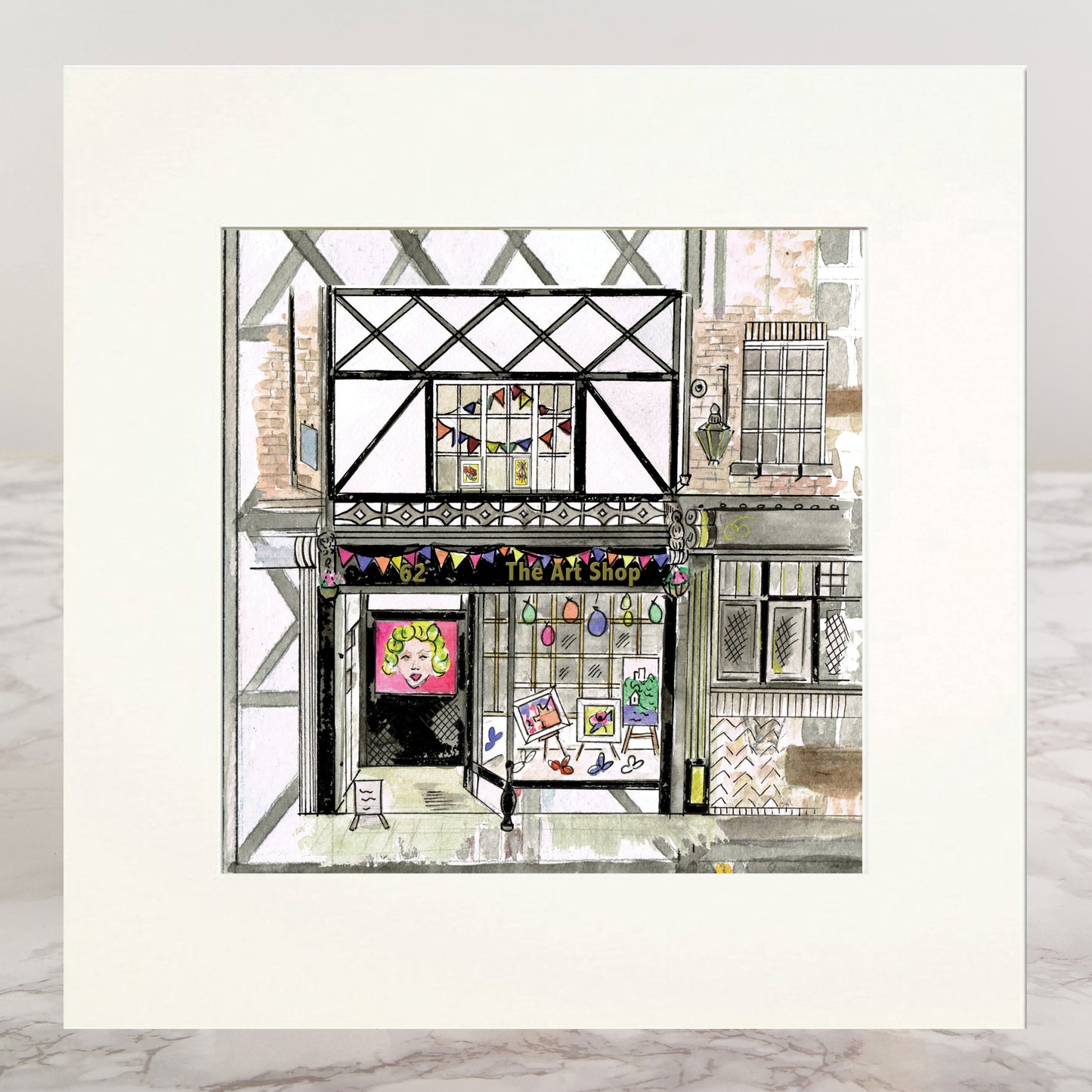 The Art Shop Window Mounted Print