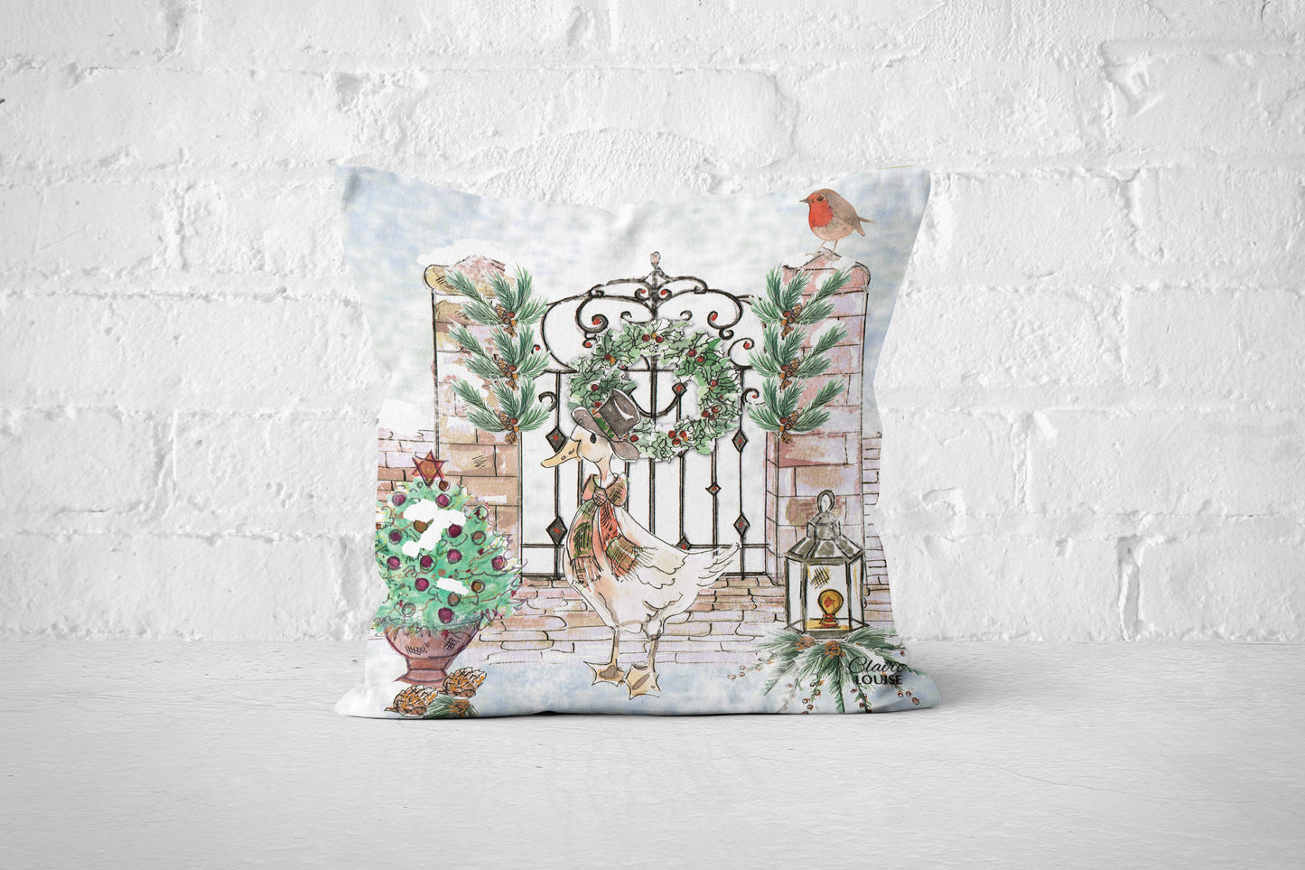 Christmas at the Garden Gate Cushion