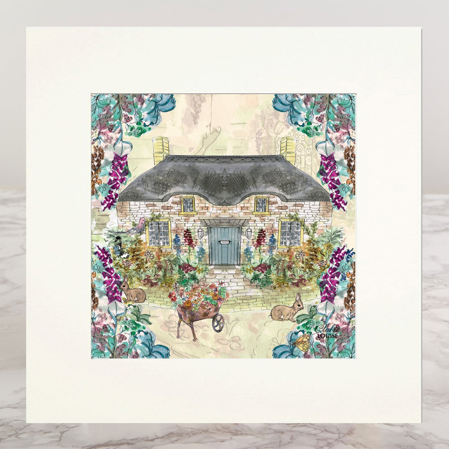 The English Cottage Garden Mounted Print