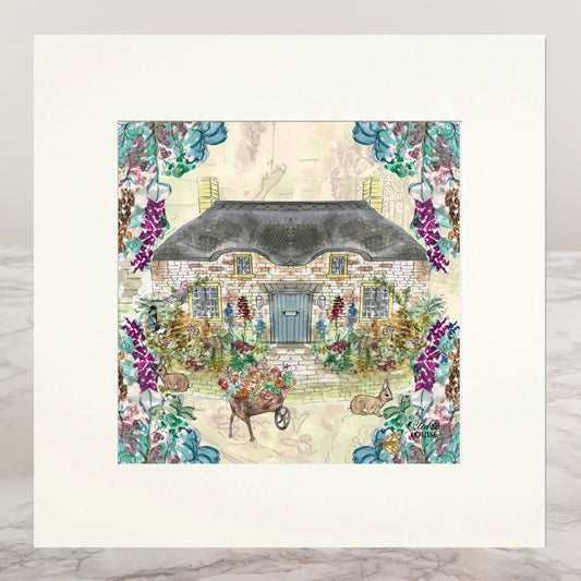 The English Cottage Garden Mounted Print