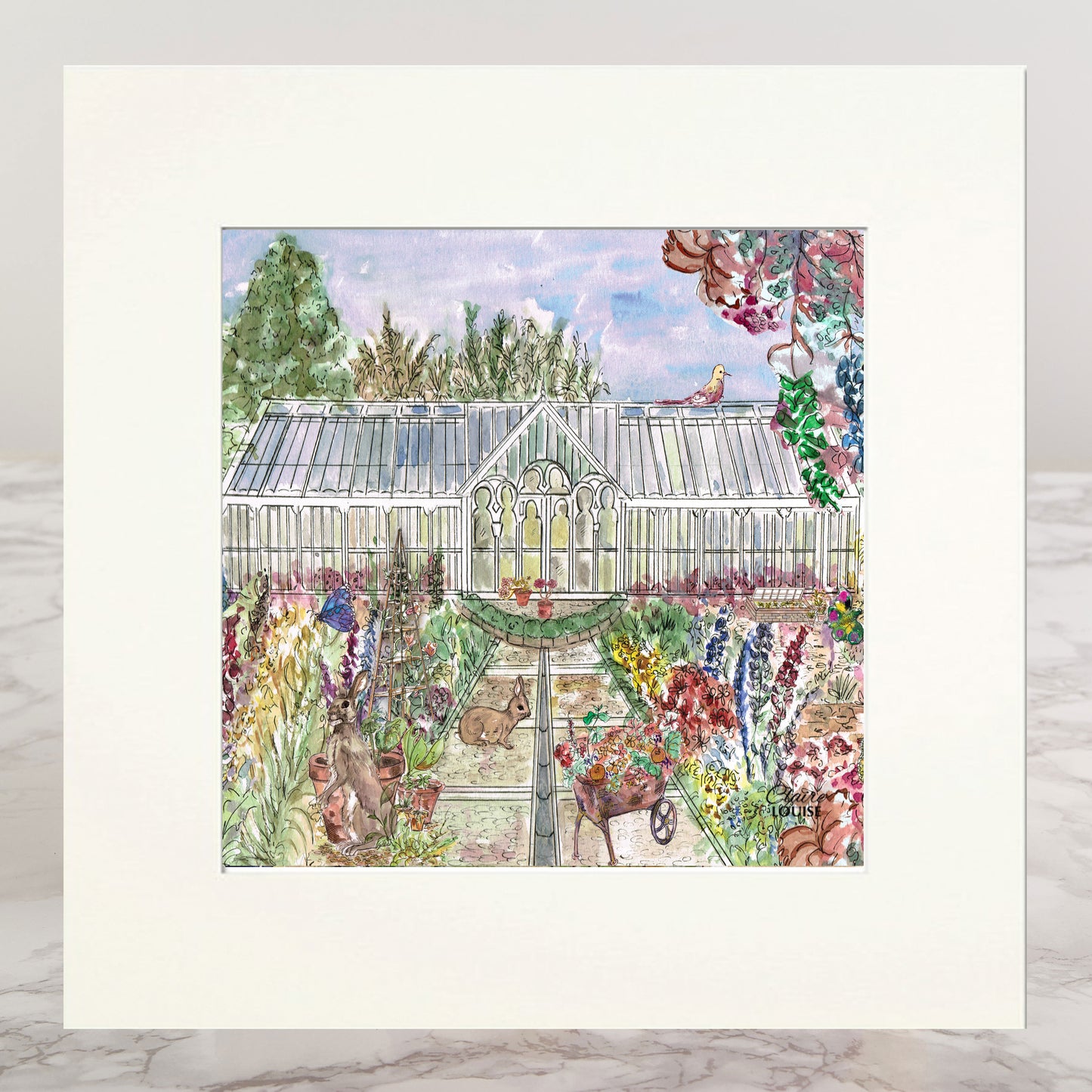 The Glasshouse Mounted Print