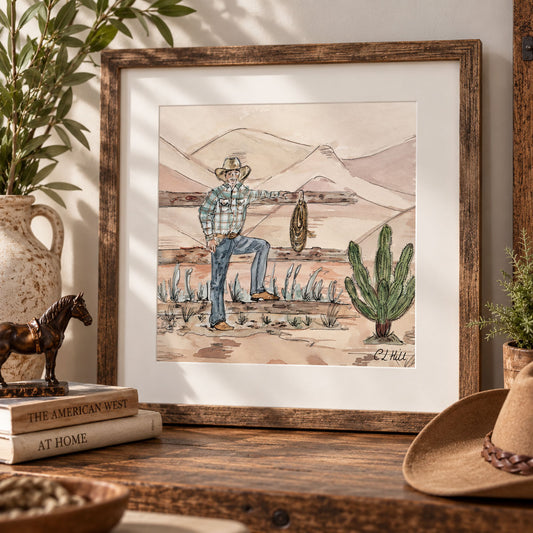 The Rancher Mounted Print