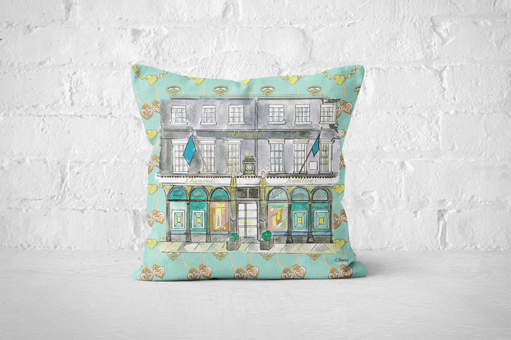 Tiffany inspired shop window cushion
