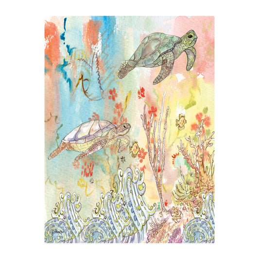Turtles Glass Wall Art