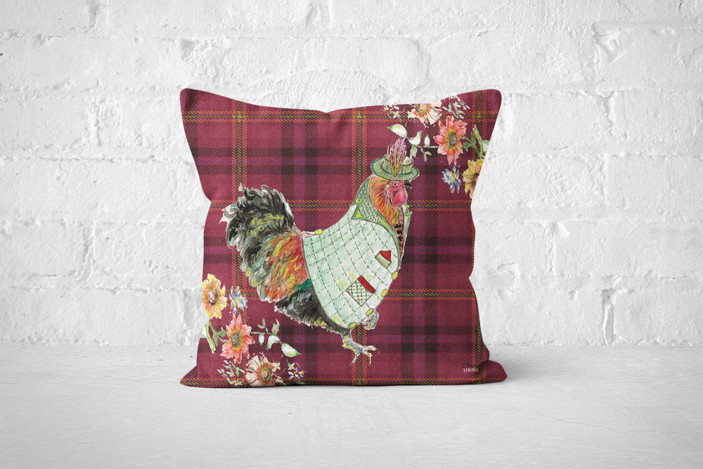 Tartan Cockerel Cushion