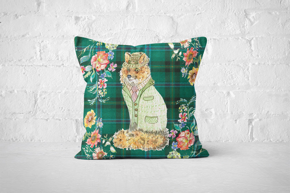 Tartan Fox Cushion