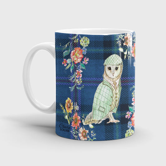 Tartan Owl Ceramic Mug