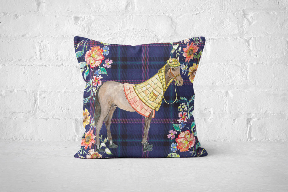Tartan Horse Cushion