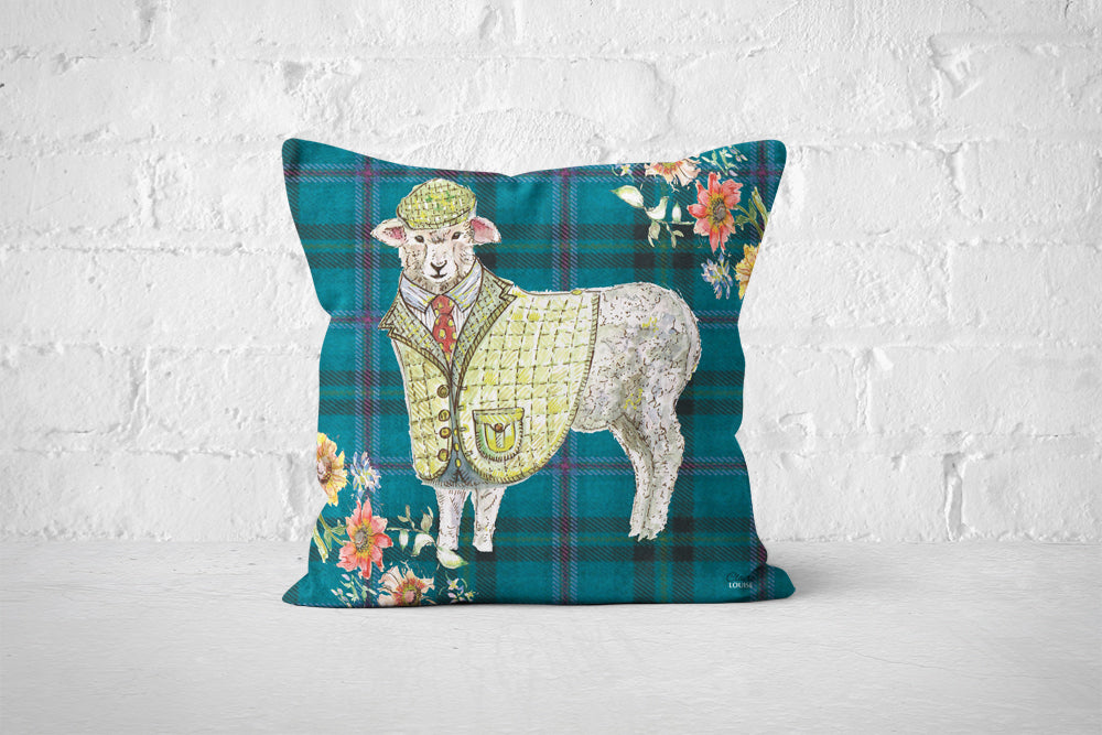 Tartan Sheep Cushion