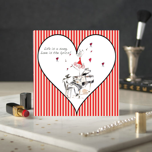 Music Love Greetings Card - Pack of 6