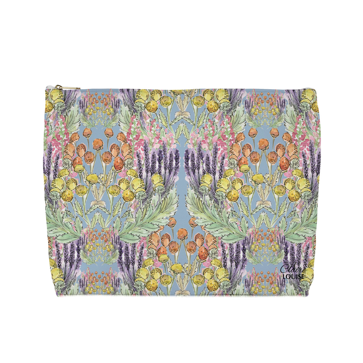 Blue Garden Blooms Cosmetic Bag