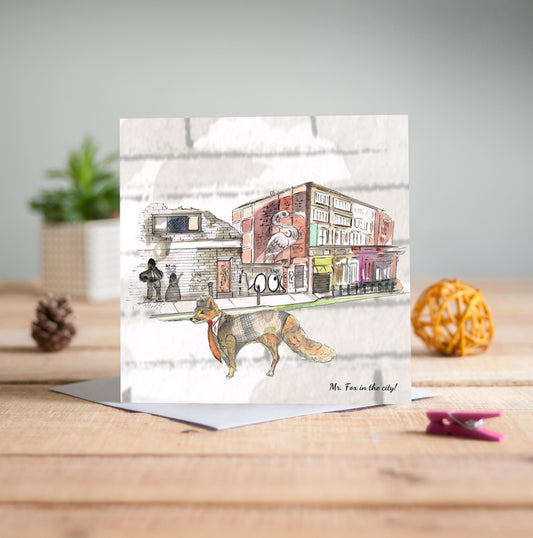Fox In The City Greetings Card - Pack of 6