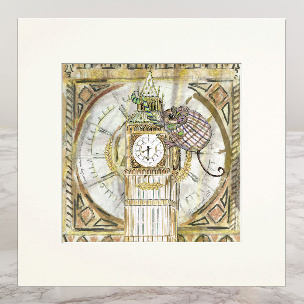 Mouse In The City Mounted Print