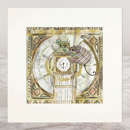 Mouse In The City Mounted Print