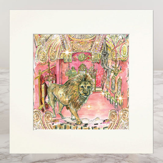 Lion In The City Mounted Print