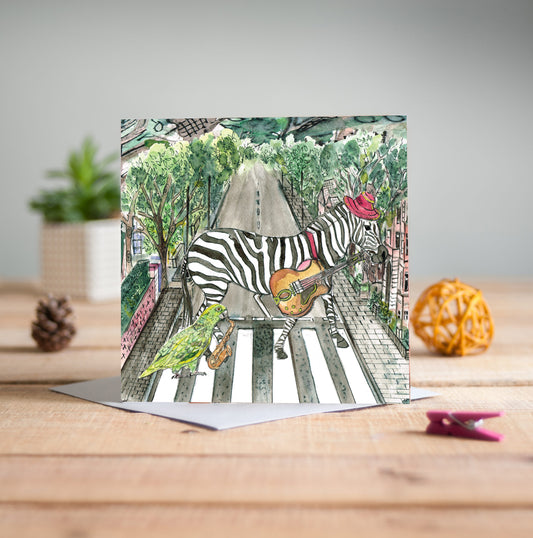 Zebra In The City Greetings Card - Pack of 6