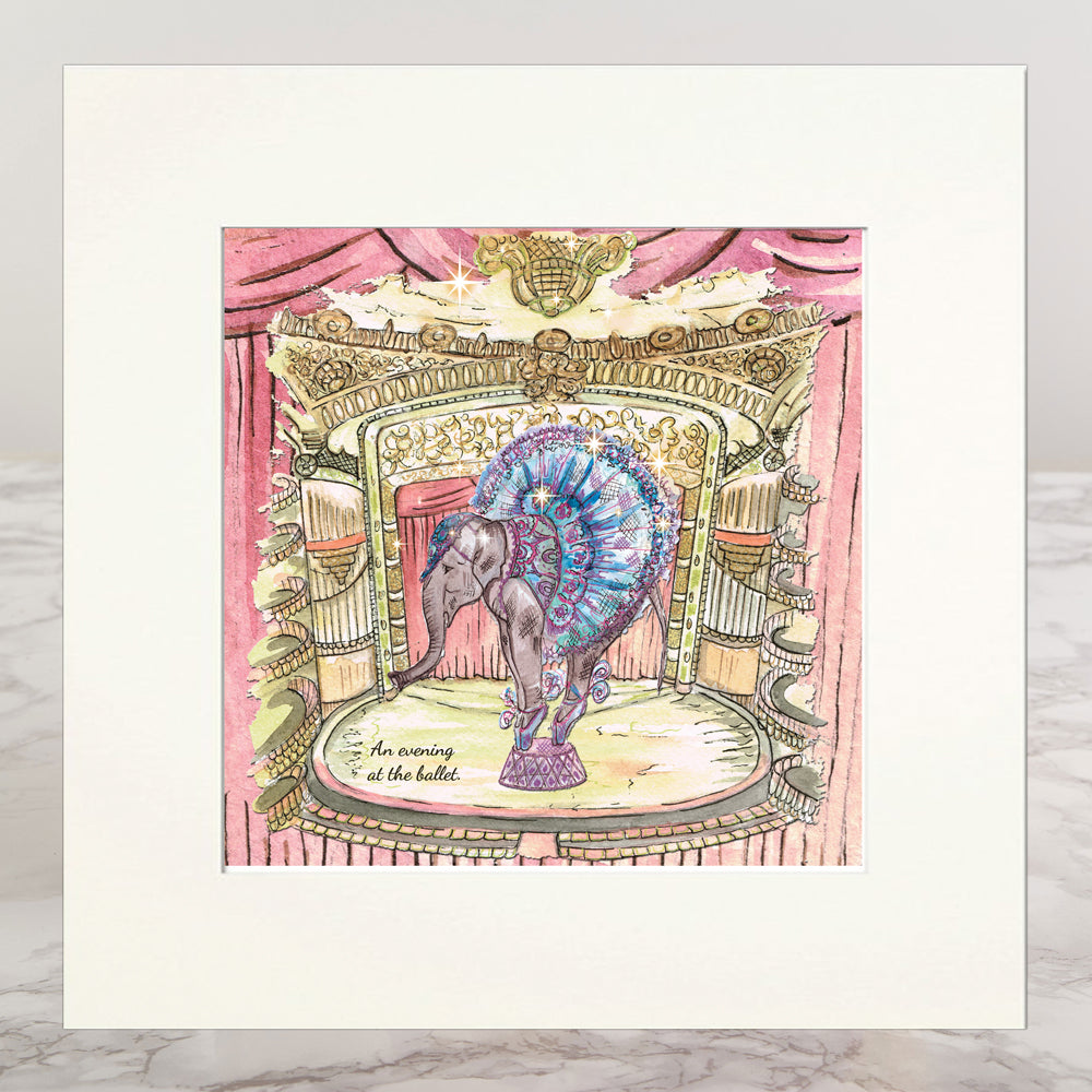 Elephant In The City Mounted Print