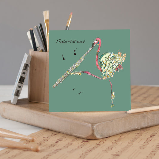 Flute Greeting Card (Original) - Pack of 6