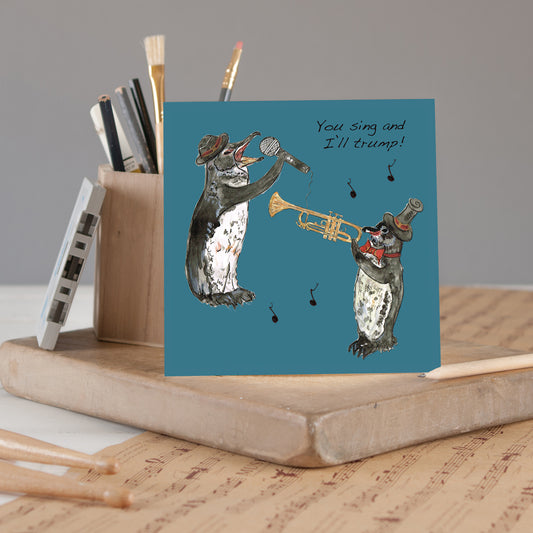 Trumpet Greeting Card (Original) - Pack of 6
