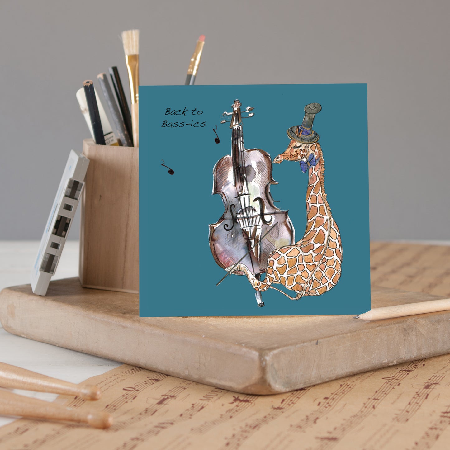 Double Bass Greeting Card (Original) - Pack of 6