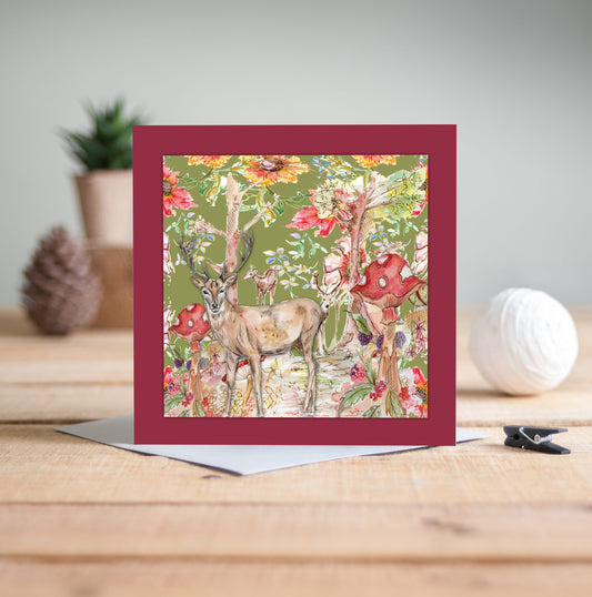 Whimsical Stag Greeting Card - Pack of 6