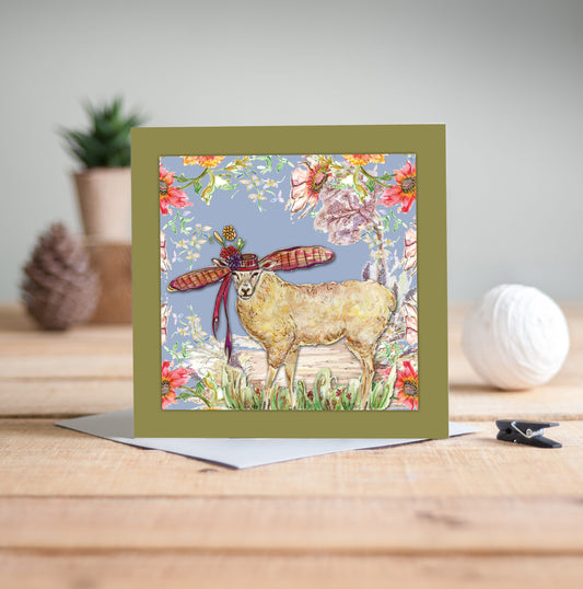 Whimsical Sheep Greeting Card - Pack of 6