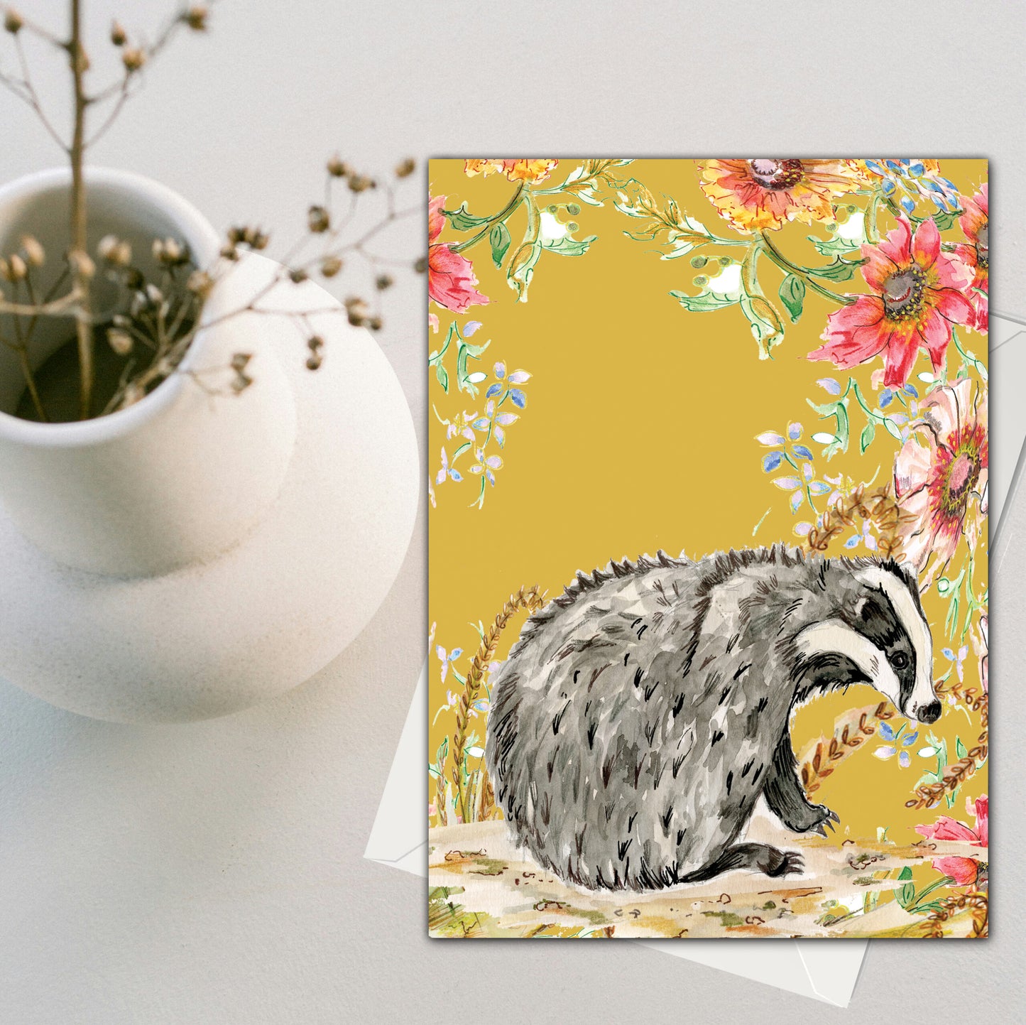 Whimsical Badger Greeting Card (120 X 170) - Pack of 6