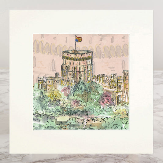 Windsor Castle Mounted Print