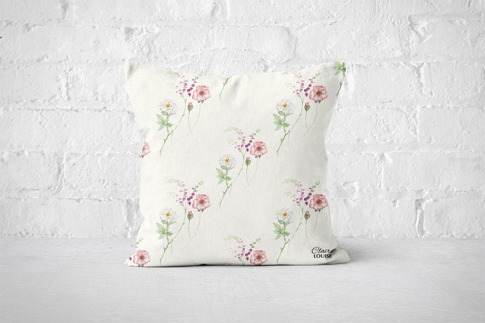 A Spray Of Flowers Pattern Wedding Cushion