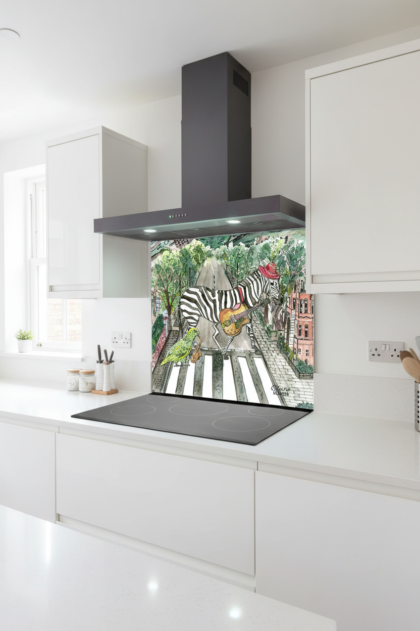 Abbey Road Splashback White Kitchen