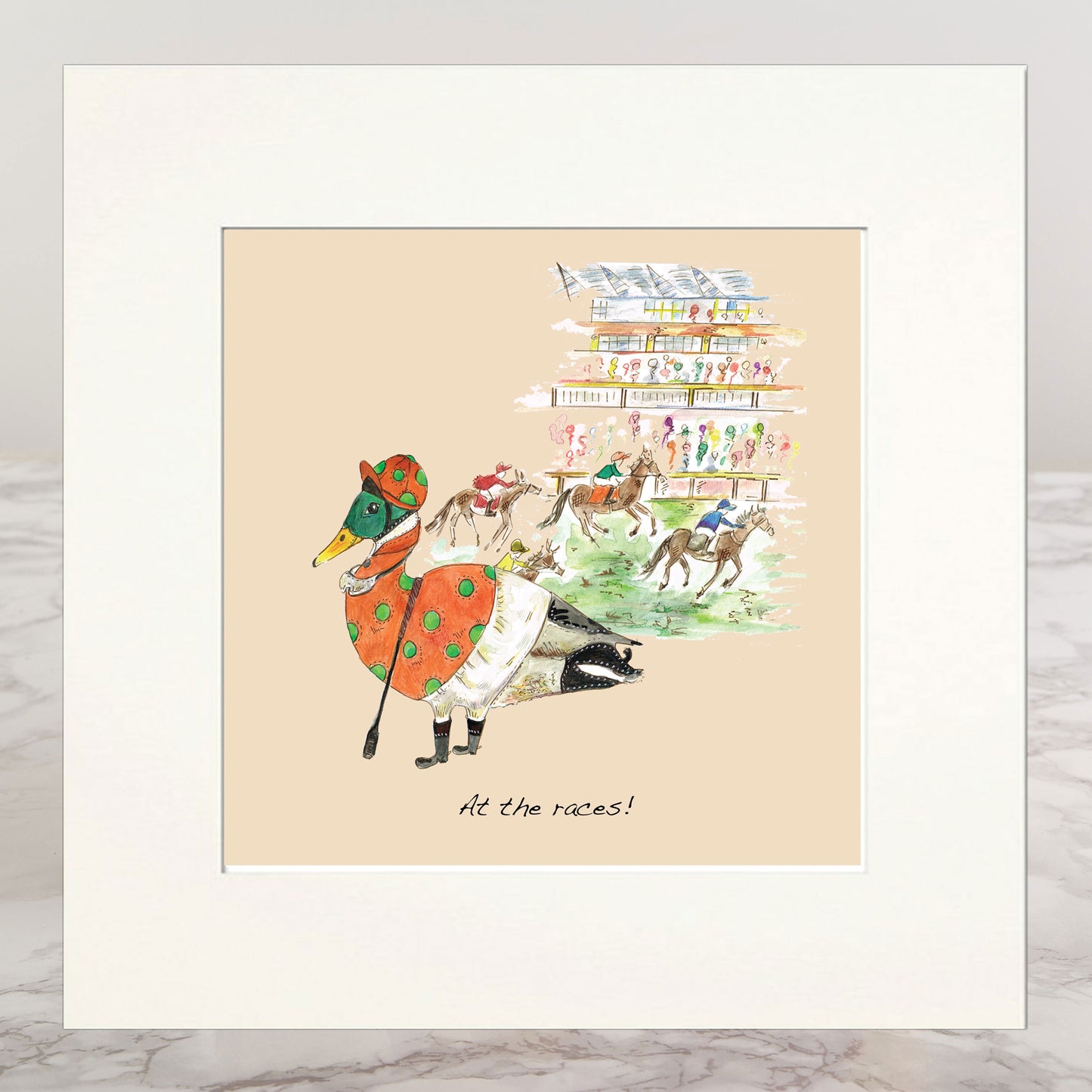 At The Races Mounted Print