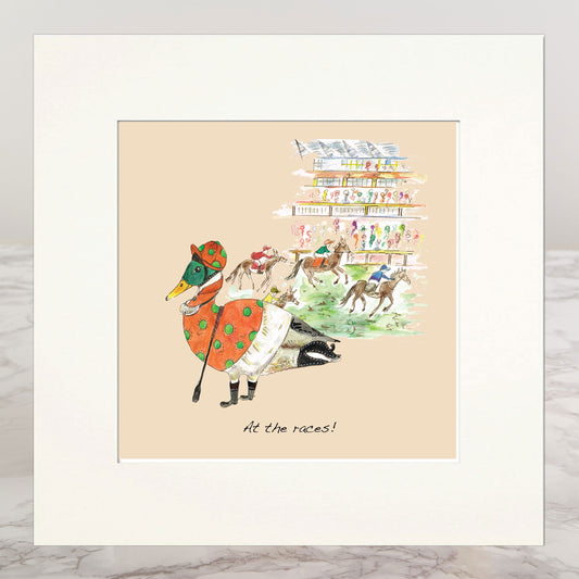 At The Races Mounted Print