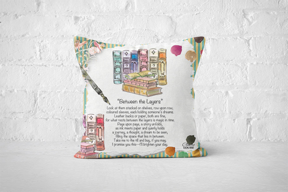 Between the Layers Cushion - The Painted Poem