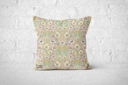 Biscuit Bloom Daisies Patterned Outdoor Cushion