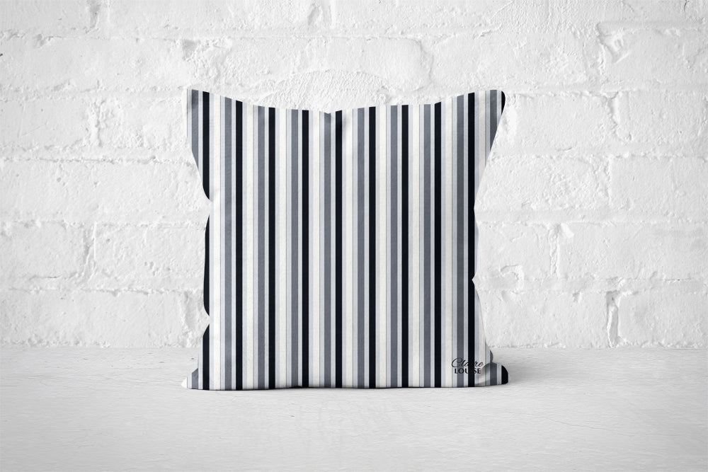 Black and White Stripe Cushion