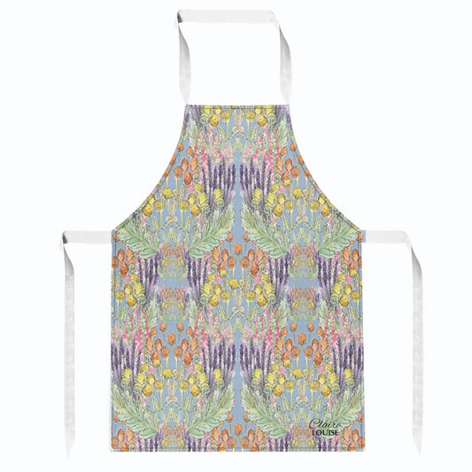Blue Garden Bloom Kitchen Apron
