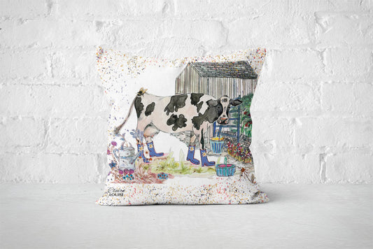 Cow Bouquet Boots White Cushion