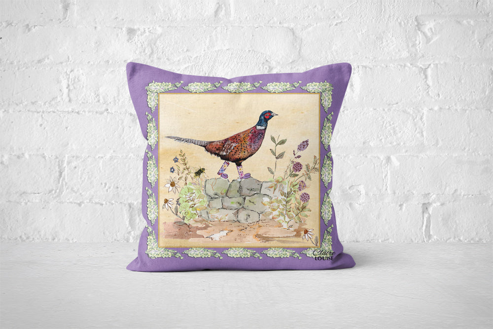 Pheasant Bouquet Boots Cushion